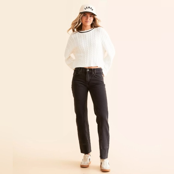 🆕FREE PEOPLE Risk Taker High-Rise Straight Jeans Main Squeeze color-Size 30 - Picture 2 of 13